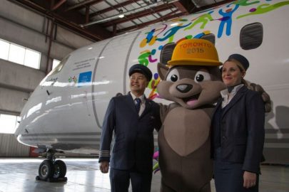 TO2015 and Porter Airlines unveil branded aircraft (CNW Group/Toronto 2015 Pan/Parapan American Games)