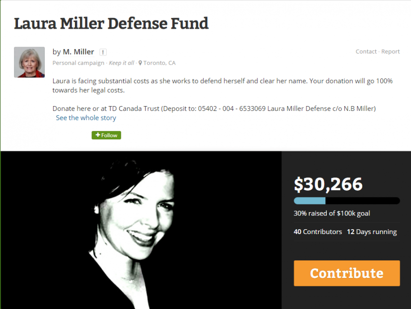 Notable names on Laura Miller's legal defence fund page