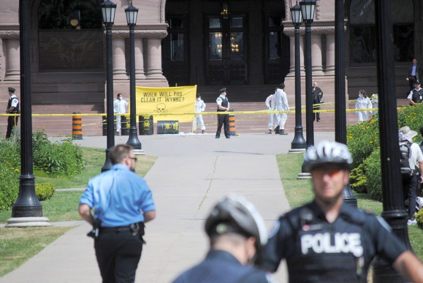 Protesters arrested as 'chemical dump' protest locks down Ontario legislature