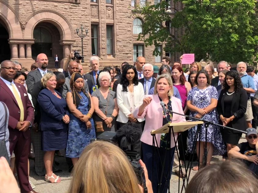 Horwath rallies her troops to protest city hall shrink-down