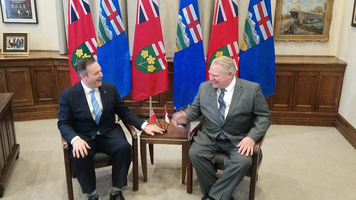 Doug Ford welcomes Alberta Premier Jason Kenney to Queen's Park