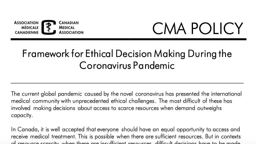 CMA 'last resort' guidelines could allow for discrimination against elderly, disabled, health law prof says