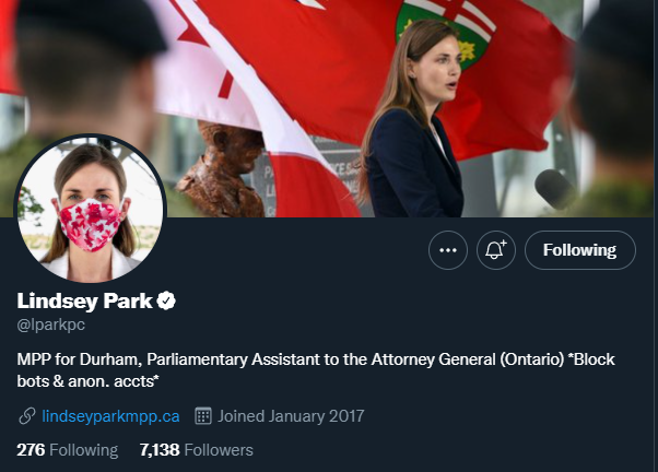 Lindsey Park still listed as parliamentary assistant despite being stripped of role weeks ago