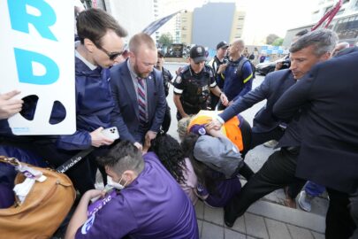 All sides blameless in pre-debate kerfuffle that left two protesting nurses hurt, eyewitness says